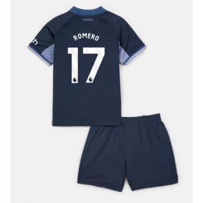 Tottenham Hotspur Cristian Romero #17 Replica Away Stadium Kit for Kids 2023-24 Short Sleeve (+ pants)